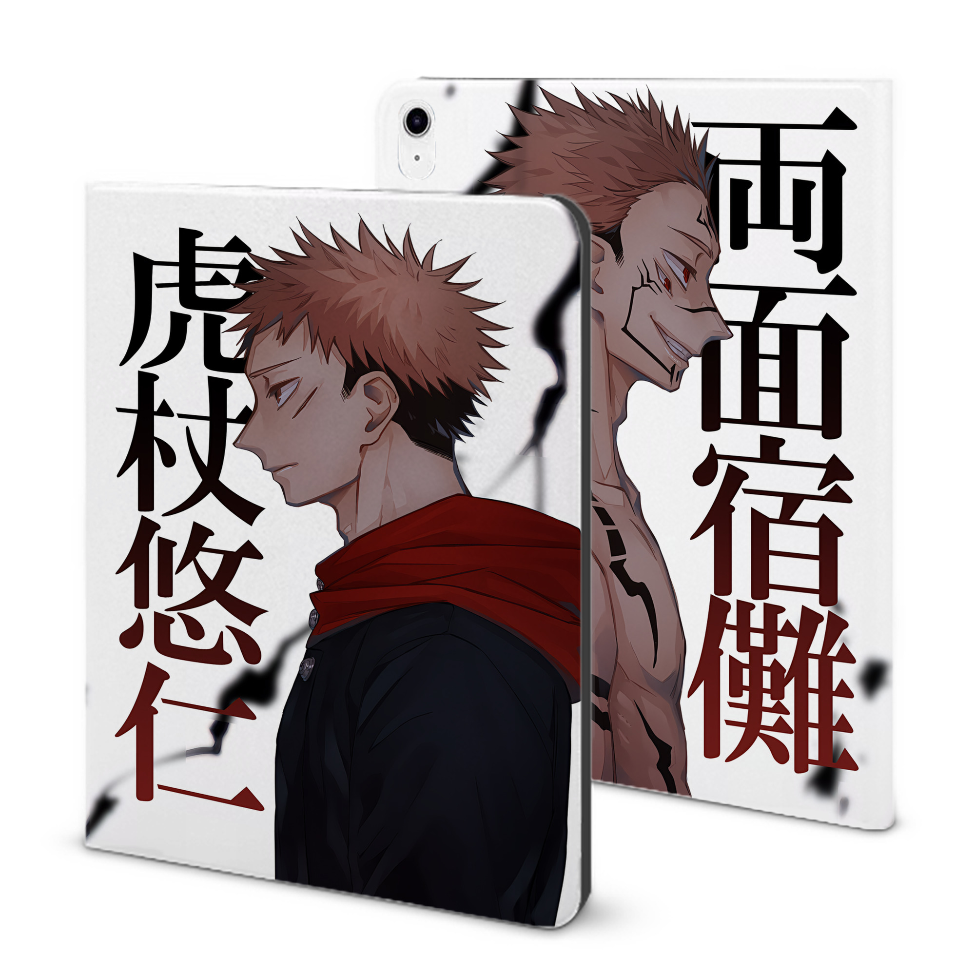 （画像用） 呪術廻戦 Jujutsu Kaisen IPad ケース ブック型 PUレザー TPU 耐衝撃 軽量 薄型 ペン収納なし 全面保護 IPad 各モデル対応